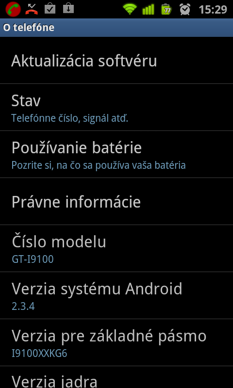 O telefóne stav